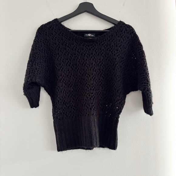 Y2K It's Our Time Crochet Knit Sweater Black Size Small - Picture 1 of 4